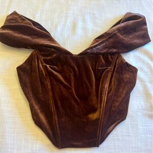 Velvet corset top brown jewel tone Sexy Holiday renaissance coquette fairy goth